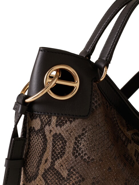 LONDON Python Handtasche mit Schulterriemen braun/ebony - Damentaschen