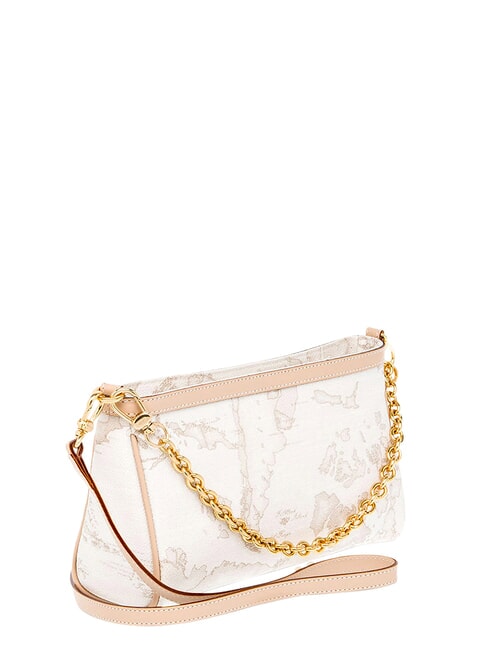 GEO CLASSIC Schultertasche mit Kette Wei&szlig; - Damentaschen