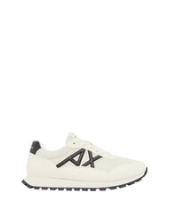 ARMANI EXCHANGE DROP MICROSUEDE Sneaker mit kontrastierendem Logo Cremewei&szlig; + Schwarz - Herrenschuhe - 2