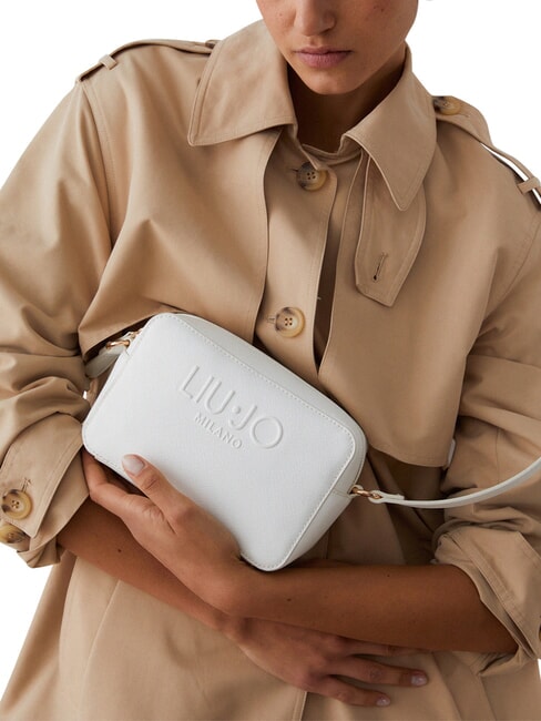 HALONA Mittelgro&szlig;e Schultertasche mit Logo Creme - Damentaschen