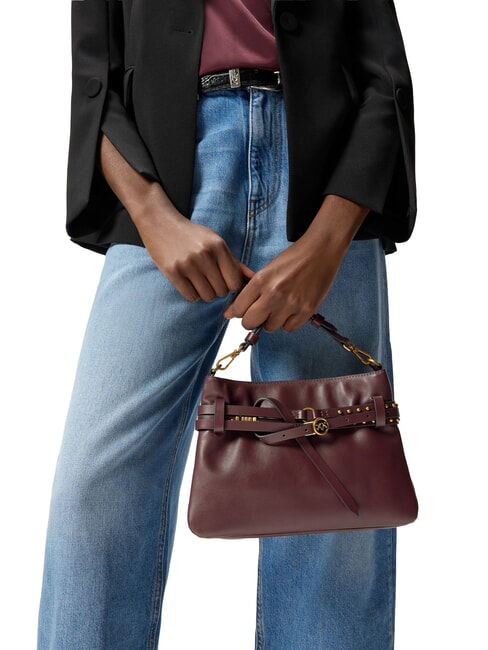 BELT BAG Mini-Tasche Burgunderwein-Antikgold - Damentaschen