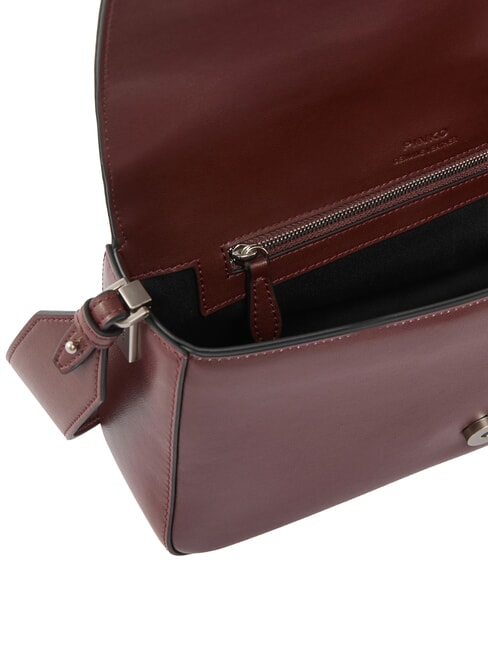 LOVE ONE CLASSIC SLOUCHY Umh&auml;ngetasche aus Leder Burgunderwein-altes Silber - Damentaschen