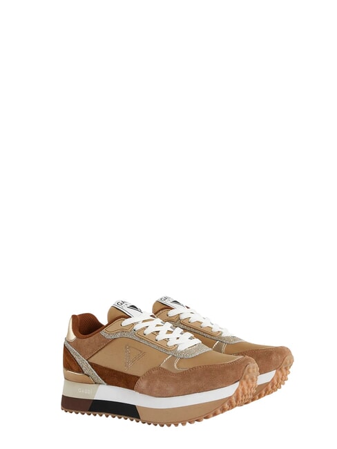 I DEA Ledersneakers Cognac/Taupe - Damenschuhe