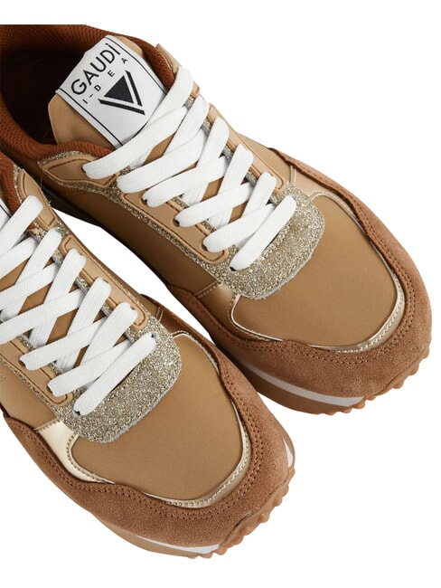 I DEA Ledersneakers Cognac/Taupe - Damenschuhe