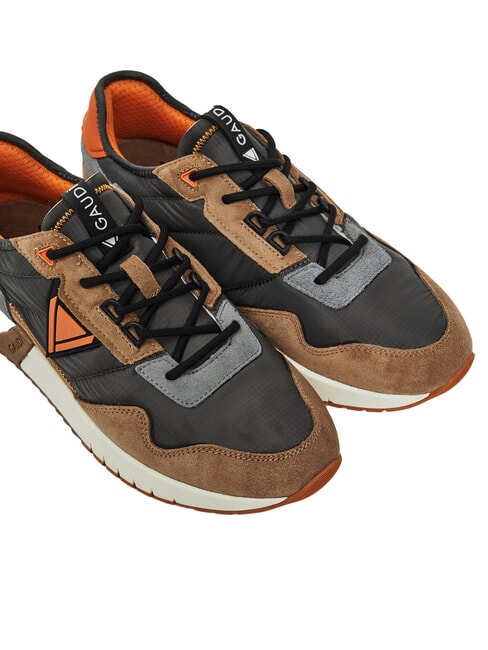 ICONICA Sneaker aus Ledermix Taupe/Anthrazit - Herrenschuhe