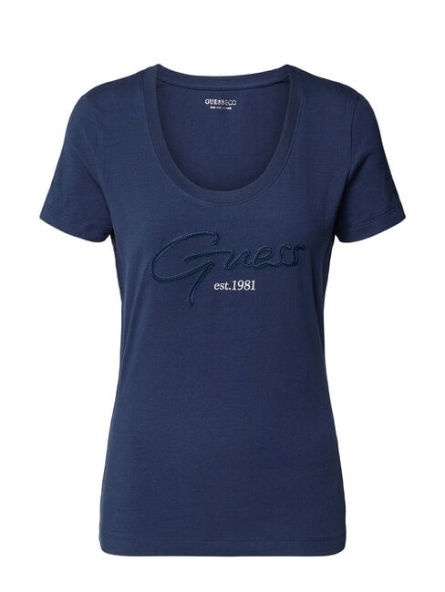 SCRIPT Baumwoll-T-Shirt blau geschw&auml;rzt - T-Shirts und Tops f&uuml;r Damen
