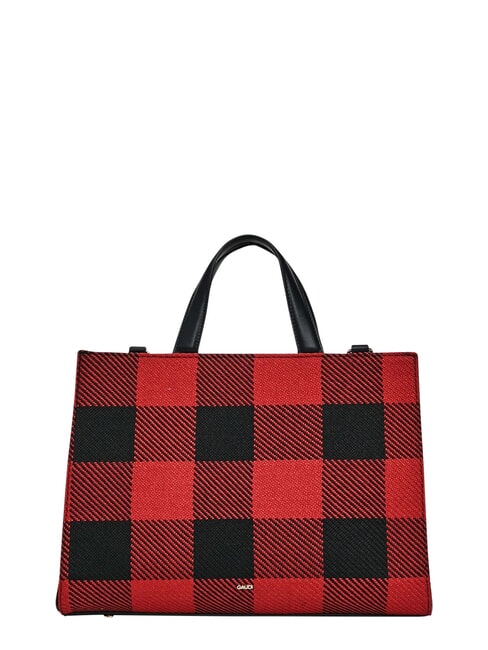 EDA Tartan-Handtasche mit Schultergurt ROT - Damentaschen