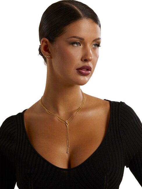 ENDLESS DREAM Halskette mit Anh&auml;nger in Form einer Unendlichkeitsscheibe gelbes Gold - Halsketten