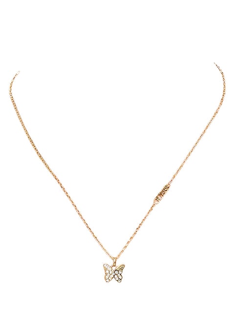 CHRYSALIS Halskette, Anh&auml;nger mit Kristallen, Schmetterlingsmotiv gelbes Gold - Halsketten