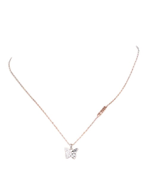 CHRYSALIS Halskette, Anh&auml;nger mit Kristallen, Schmetterlingsmotiv SILBER - Halsketten
