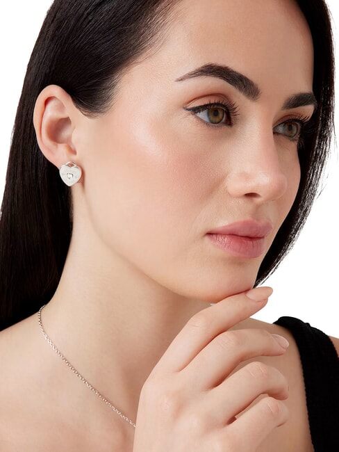 AMORE Silberne Ohrringe, Herzanh&auml;nger SILBER - Ohrringe