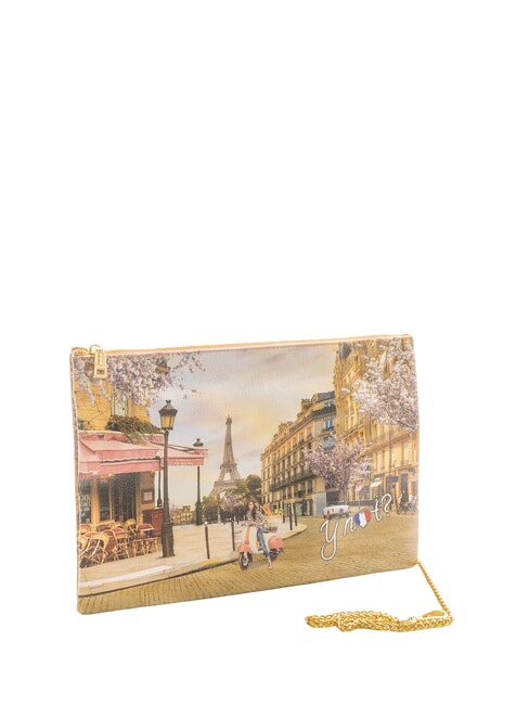 YESBAG SPECIAL Umh&auml;ngetasche aus Metall mit Umschlag Schleier Paris - Damentaschen