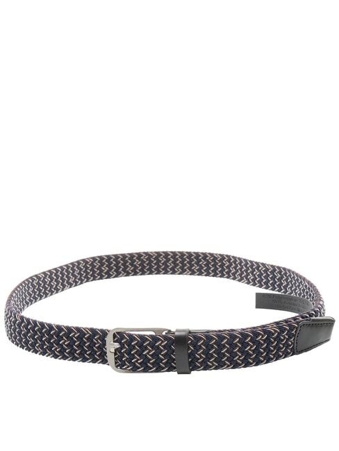 CINTURE COLL.109 Elastischer geflochtener G&uuml;rtel Schwarz Blau - G&uuml;rtel