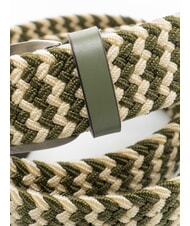 PIQUADRO CINTURE COLL.109 Elastischer geflochtener G&uuml;rtel GR&Uuml;N / BEIGE - G&uuml;rtel - 3
