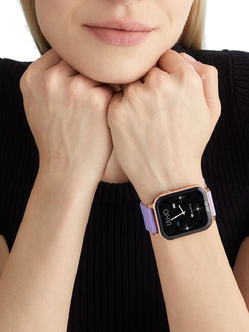 VOICE ENERGY Uhr, Smartwatch mit Silikon- und Aluminiumgeh&auml;use goldene Rose - Uhren