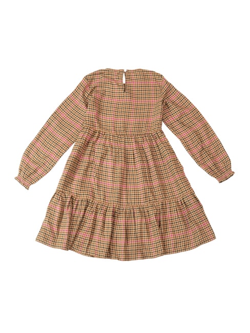 TH KIDS M&auml;dchenkleid Shepard-Karo/Magenta-Beige - Kleider f&uuml;r kleine M&auml;dchen