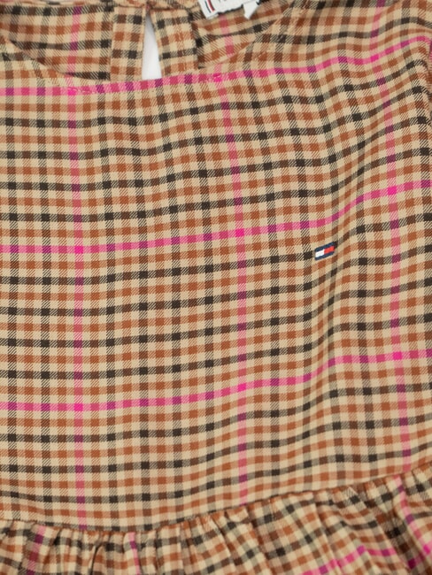 TH KIDS M&auml;dchenkleid Shepard-Karo/Magenta-Beige - Kleider f&uuml;r kleine M&auml;dchen