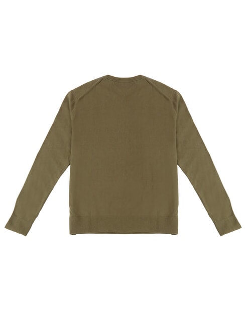 PIMA Pullover mit Rundhalsausschnitt aus Kaschmirmischung Armeegr&uuml;n - Herrenpullover