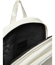 BLAUER PADDED NYLON Rucksack mit Strass-Logo Wei&szlig; - Damentaschen - 5