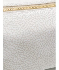 BORBONESE VIS-A-VIS Kleine Umh&auml;ngetasche wei&szlig;e Baumwolle - Damentaschen - 3