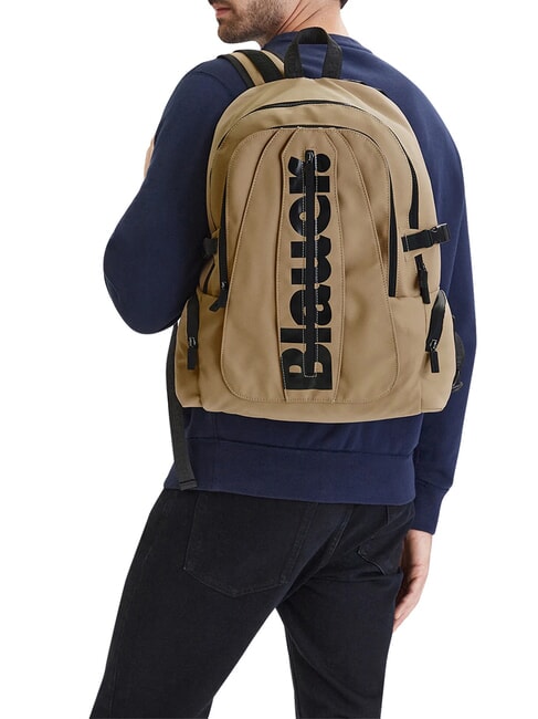 SPLASH Freizeitrucksack mit mehreren F&auml;chern Beige - Rucks&auml;cke f&uuml;r Schule &amp; Freizeit