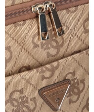 GUESS BERTA Rucksack mit mehreren F&auml;chern, unter dem Sitz 45 cm Latte-Logo / braun - Damentaschen - 6