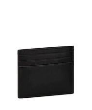CALVIN KLEIN RAISED LOGO Flacher Kartenhalter aus Leder auf Schwarz - Brieftaschen Herren - 2
