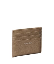 CALVIN KLEIN HARDWARE EMBLEM PEBB Flacher Kartenhalter aus Leder W&uuml;stentaupe - Brieftaschen Damen - 2