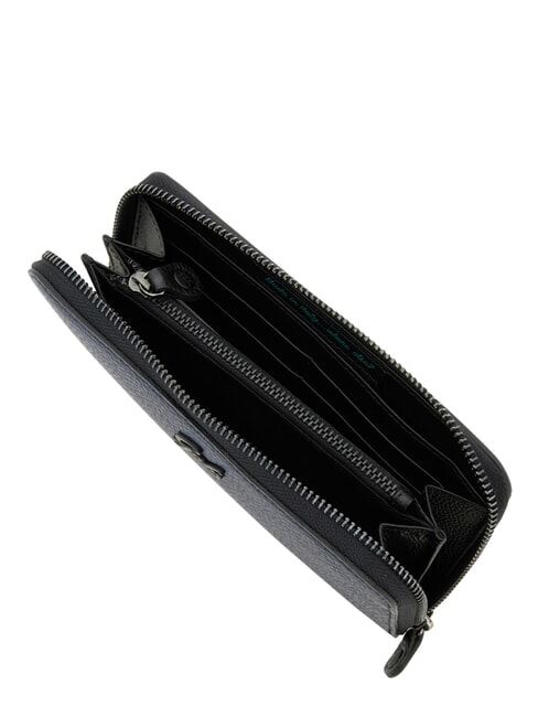 GMONEY17 Gro&szlig;e Ledergeldb&ouml;rse mit Rei&szlig;verschluss blaue Tinte - Brieftaschen Damen