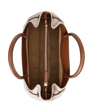 RALPH LAUREN BLAIKE Handtasche mit Schulterriemen wei&szlig;e Leinwand/hellbraun - Damentaschen - 6