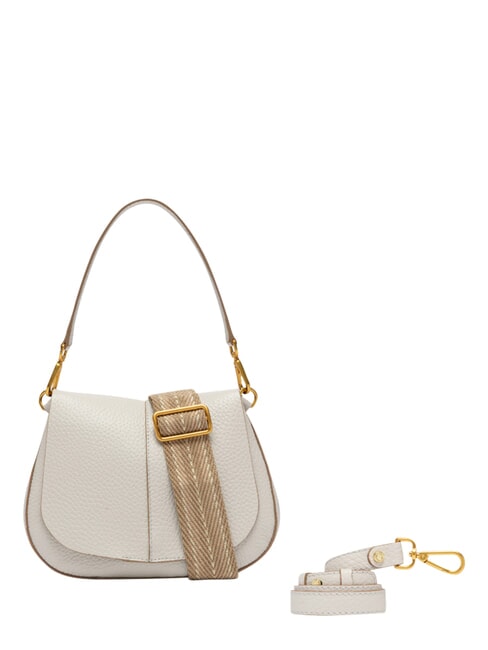 HELENA ROUND Schultertasche mit Schulterriemen aus Leder Sand - Damentaschen