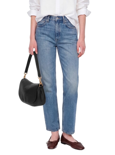 HELENA ROUND Handtasche mit Schulterriemen aus Leder Schwarz - Damentaschen