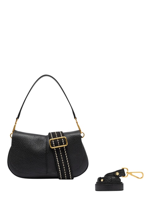 HELENA ROUND Handtasche mit Schulterriemen aus Leder Schwarz - Damentaschen