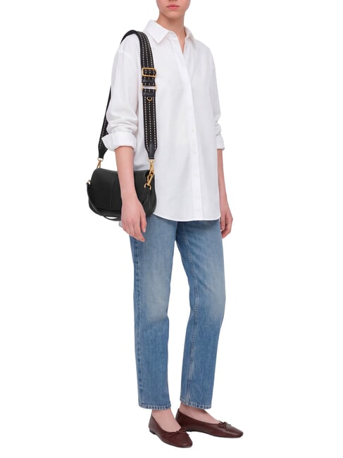 HELENA ROUND Handtasche mit Schulterriemen aus Leder Schwarz - Damentaschen