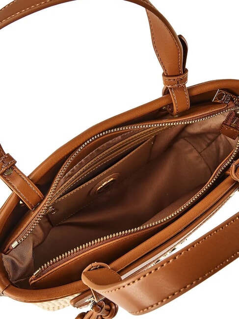 STRAW CHIC Handtasche mit Schulterriemen Natur/Leder - Damentaschen