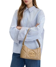 LOVE MOSCHINO EMBOSSED Umh&auml;ngetasche Taupe - Damentaschen - 2