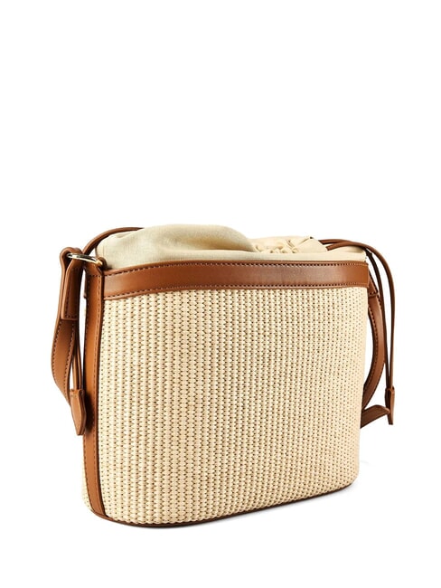 STRAW CHIC Mini-Schultertasche Natur/Leder - Damentaschen