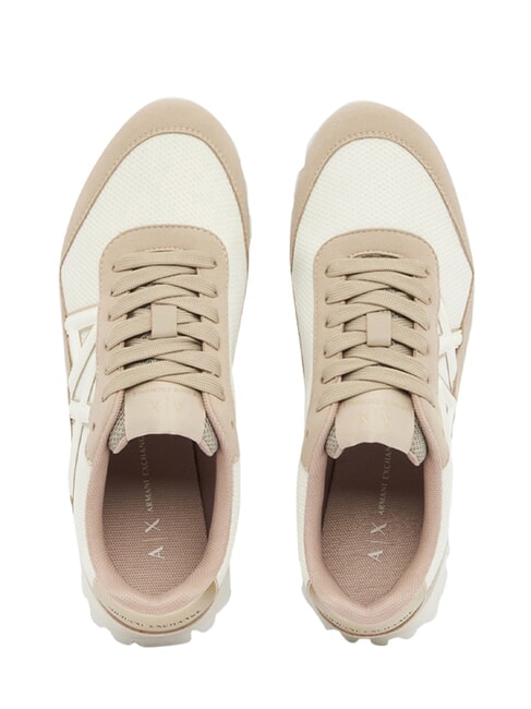 DROP MICROSUEDE Sneaker mit seitlichem Logo Sand + Cremewei&szlig; - Damenschuhe
