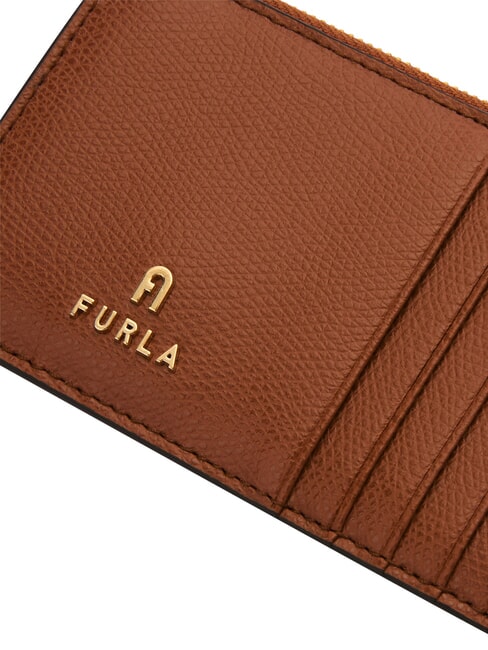 CAMELIA Flache Brieftasche aus Leder Cognac - Brieftaschen Damen