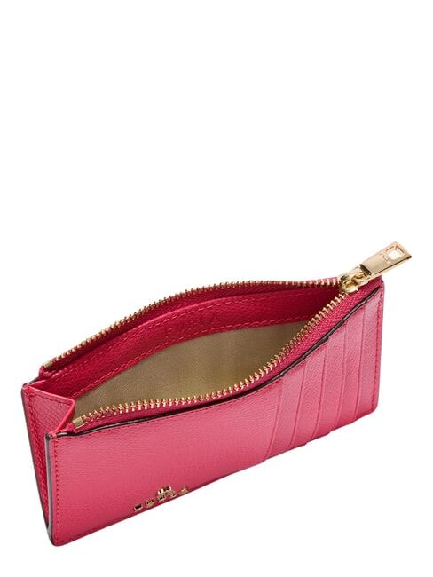 CAMELIA Flache Brieftasche aus Leder Samtrosa - Brieftaschen Damen