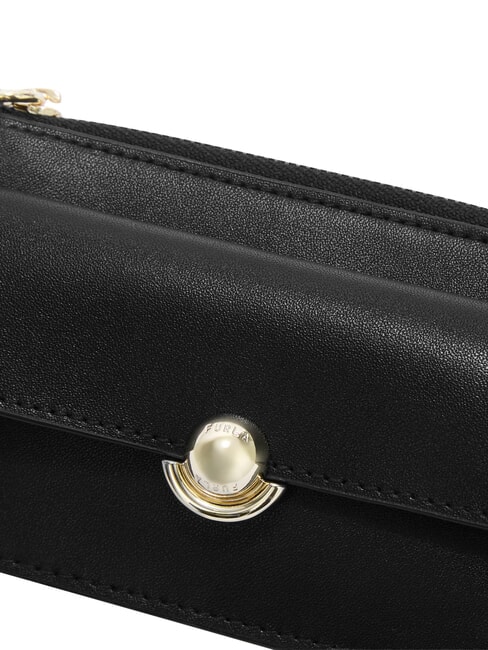 SFERA SOFT Kartenetui mit Klappe, aus Leder Schwarz - Brieftaschen Damen