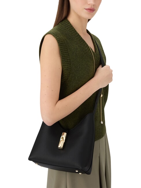 GOCCIA Schultertasche, Leder Schwarz - Damentaschen