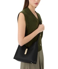 FURLA GOCCIA Schultertasche, Leder Schwarz - Damentaschen - 3