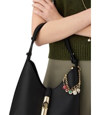 FURLA GOCCIA Schultertasche, Leder Schwarz - Damentaschen - 4