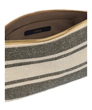 FURLA DEBBY Schultertasche, Leder und Leinen Indigot&ouml;ne - Damentaschen - 5