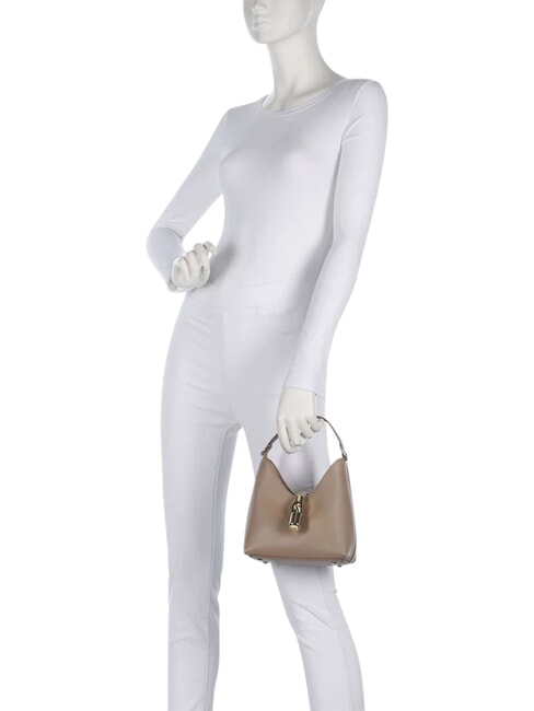 IRIDE Mini-Schultertasche aus Leder grau - Damentaschen