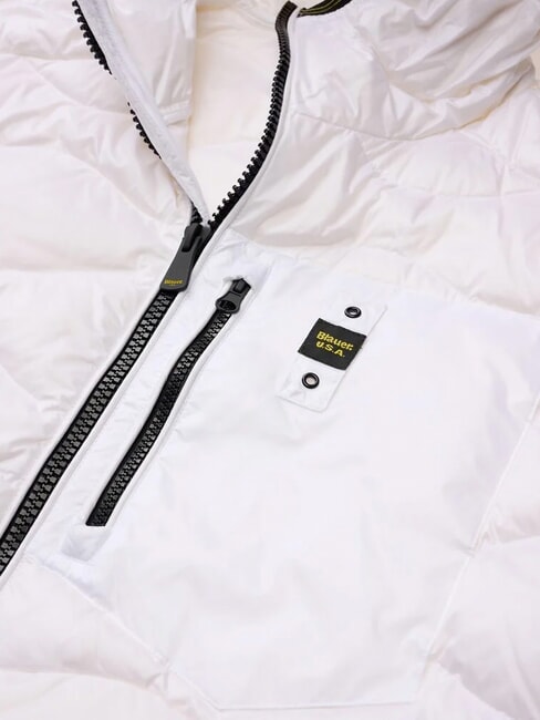 WAVE Kurze, wattierte Daunenjacke mit Kapuze optisches Wei&szlig; - Daunenjacken f&uuml;r Herren