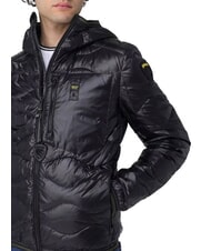 BLAUER WAVE Kurze, wattierte Daunenjacke mit Kapuze Schwarz - Daunenjacken f&uuml;r Herren - 5