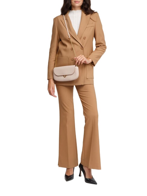 DEW Kleine Tasche aus geh&auml;mmertem Leder Rosetten - Damentaschen