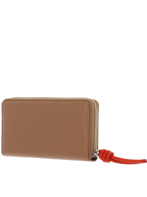 MYRTHA MAXI LOG Gro&szlig;e Lederbrieftasche mit Rundum-Rei&szlig;verschluss Schwarz Rot - Damentaschen